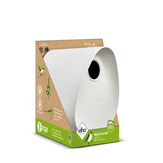 essential bird house 18cm grigio fibroso